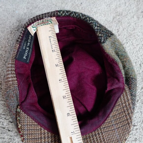 Vintage Schuman Sullivan Newsboy Cap Brown Tweed Wool USA Peaky Blinders - Picture 12 of 15